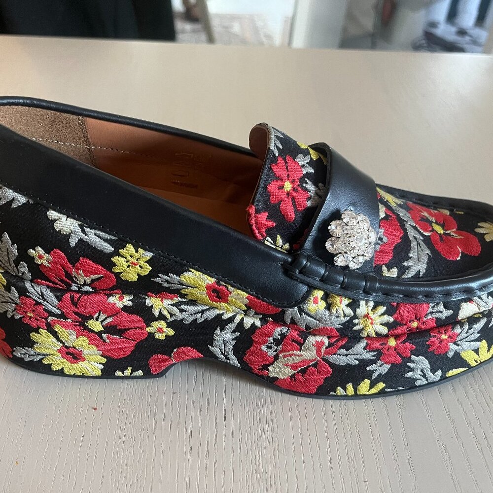 Brand-New Ganni Chunky Platform Jewel Loafers Size 39